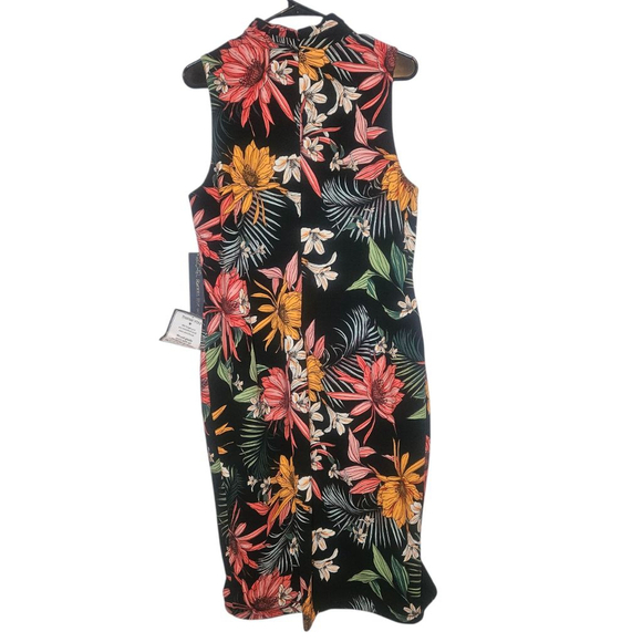 RACHEL Rachel Roy Tropical Print Sleeveless Sheath Dress NWT Sz 14W PTP 21" - Picture 3 of 13